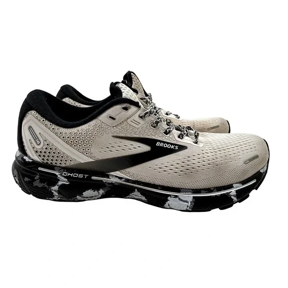 Brooks Ghost 14 Running Shoes Womens 10 Oyster Black Good Marbled Midsole