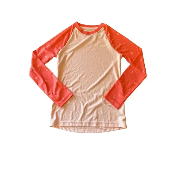 Magellan Outdoors XS Pink &‎ Coral Long Sleeve Swim Shirt Rash Guard