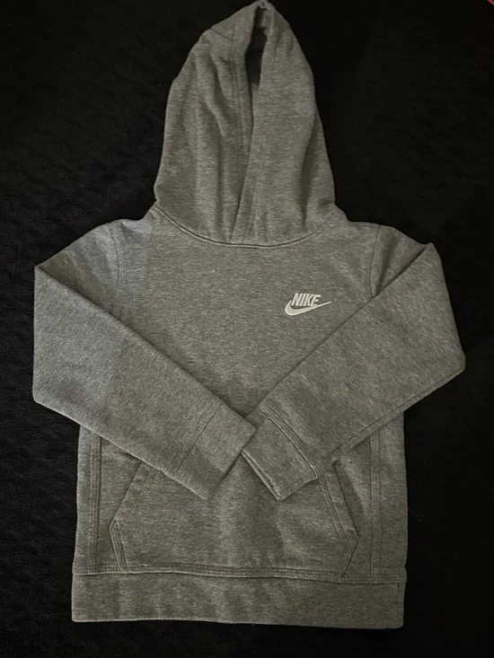 Nike Gray Pullover Hoodie with White Logo