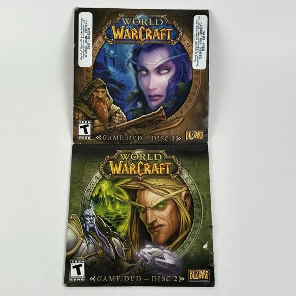 World Of Warcraft + Burning Crusade DVD Rom Game Disc WOW Blizzard