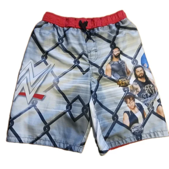 WWE Boys Graphic Swim Trunks Size 14/16 Summer Bathing Suit Shorts 2018