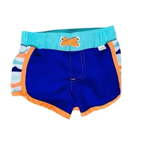 Cat and Jack Blue‎ Side Stripe UPF Swim Trunks Shorts 9 months Baby Swimwear