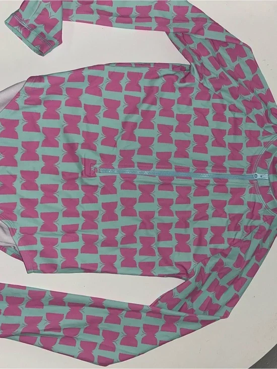 Hanna Andersson Pink and Aqua Kids One-Piece Swim Suit