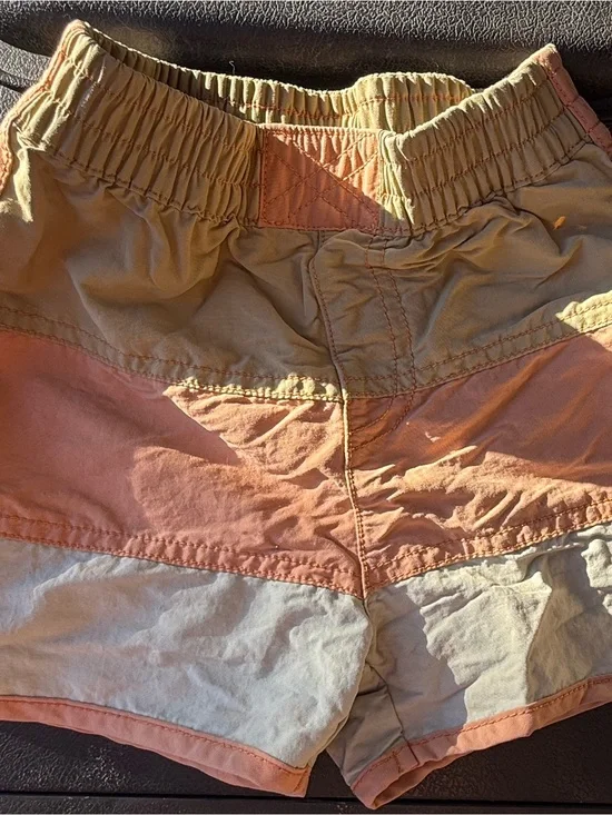 PATAGONIA Tan, Light Orange, Light Blue Colorblock Shorts