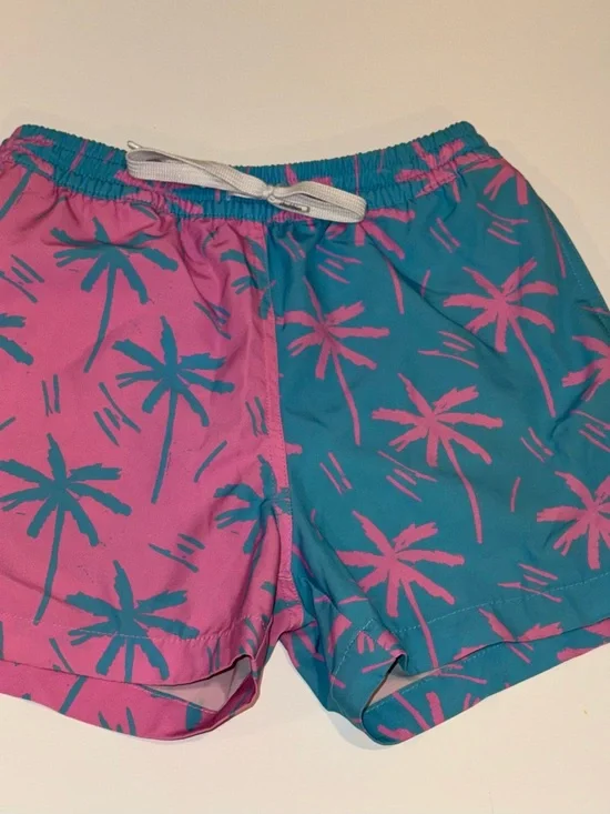 Chubbies Pink & Teal Palm Swim Shorts
