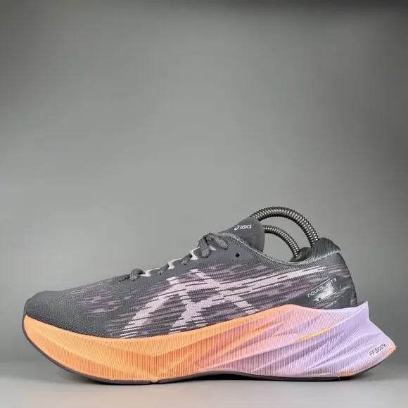 Asics Novablast 3 Women's 8.5 Gray Jacquard Gym Jogging Sneakers Athletic Shoes