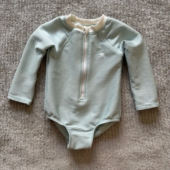Little Co by Lauren Conrad Ribbed One-Piece Rash Guard Swimsuit 12M‎