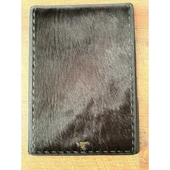 Da Milano Italia Black Leather & Pony Hair Padfolio Luxury Business Organizer