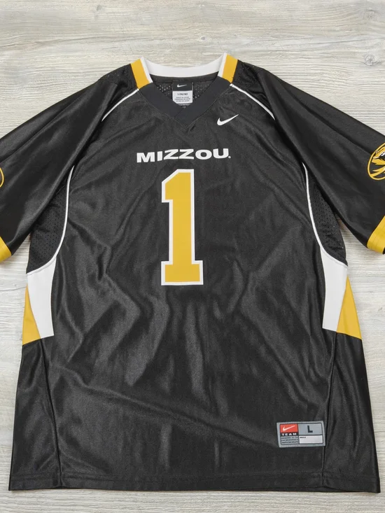 Nike Mizzou Tigers Youth Jersey #1 Black Football Shirt Size Large 16/18