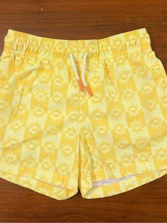 Boys Art Class Swim Trunks Size M (8) - Yellow Checkerboard Sun Print