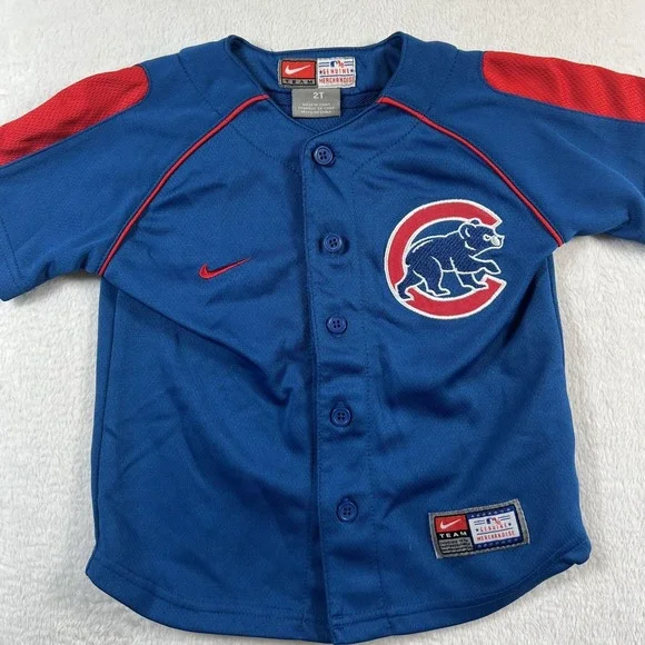 Chicago Cubs Jersey Boys Toddler 2T Blue MLB Baseball Nike Button Front