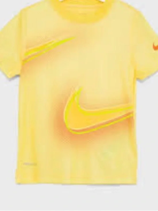 Nike Dri-Fit Soft Yellow Little Kids Athletic Tee Shirt Size 5