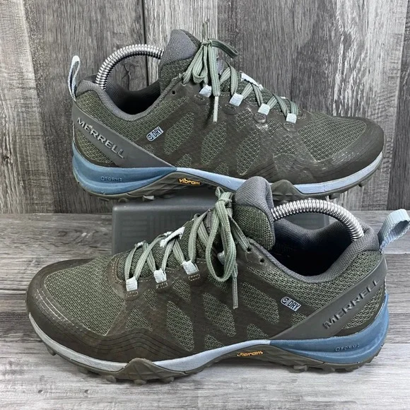 Merrell Siren 3 GTX Womens 8 Hiking Shoes Olive Green Waterproof Vibram J65548