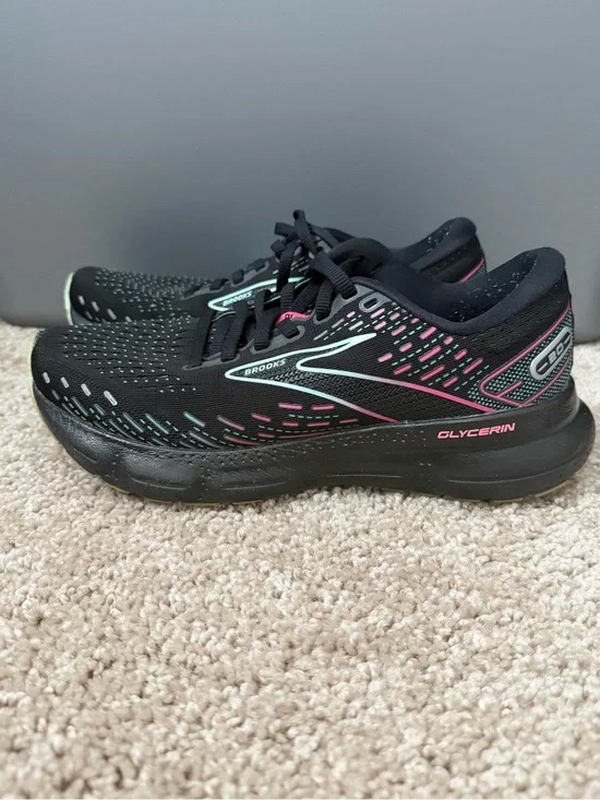 Brooks Glycerin 20 Women’s Running Shoes Black Blue Pink Size 7 Athletic