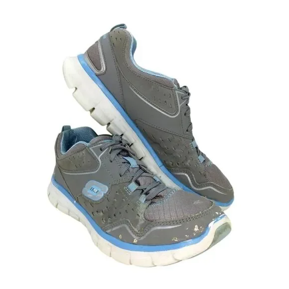 Skechers Sport Women's Pre-owned Gray Lace Up Sneakers - sz. 8 1/2
