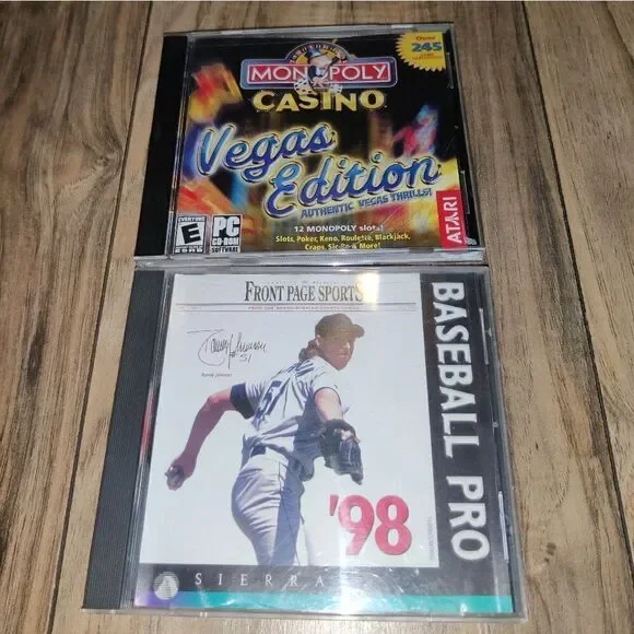 Monopoly Casino Vegas Edition & Front Page Sports Baseball Pro '98 PC CD.