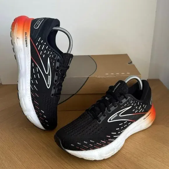 Brooks Glycerin 20 Black/Orange Women Running Sneakers- SZ 10