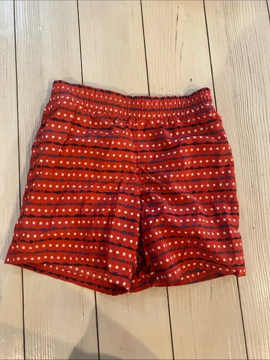 Columbia Red Star-Stripe Kids Swim Trunks