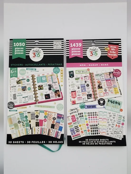 The Happy Planner Sticker Packs - Green & Pink Accents