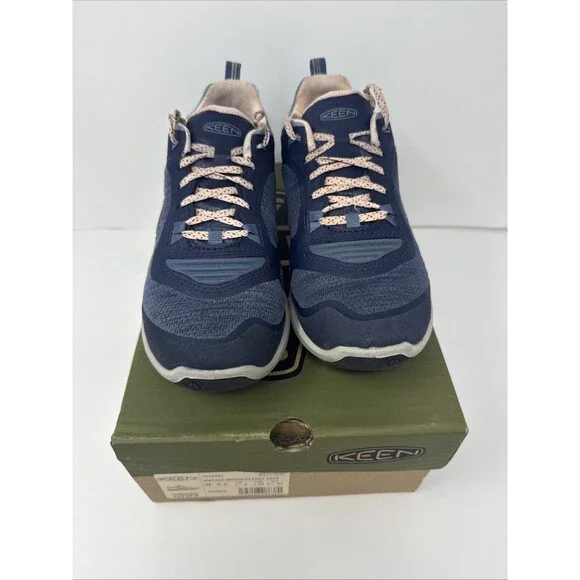 KEEN Women's TERRADORA FLEX Waterproof Hiking Sneakers Size 6.5 INDIGO/PEACH