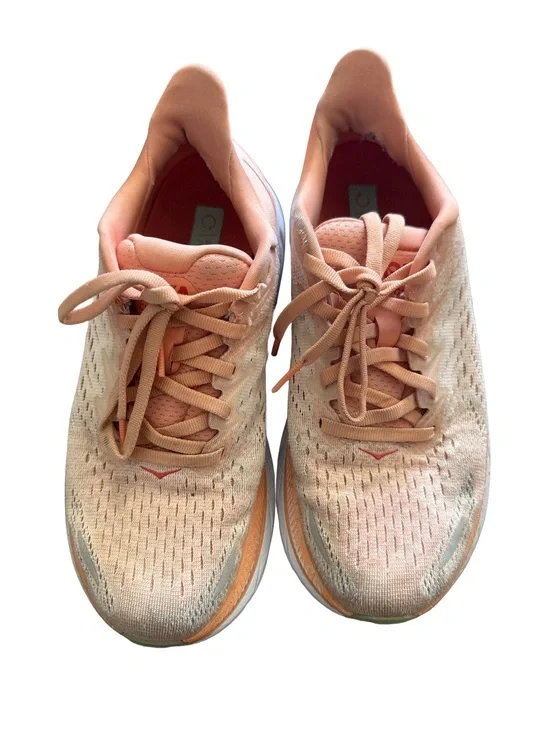 Hoka Peach Orange Knit Women's Running Shoes - Lightweight Comfort