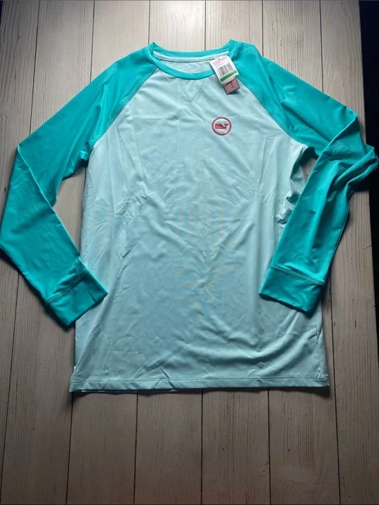 Vineyard Vines Aqua & Teal Performance Rash Guard