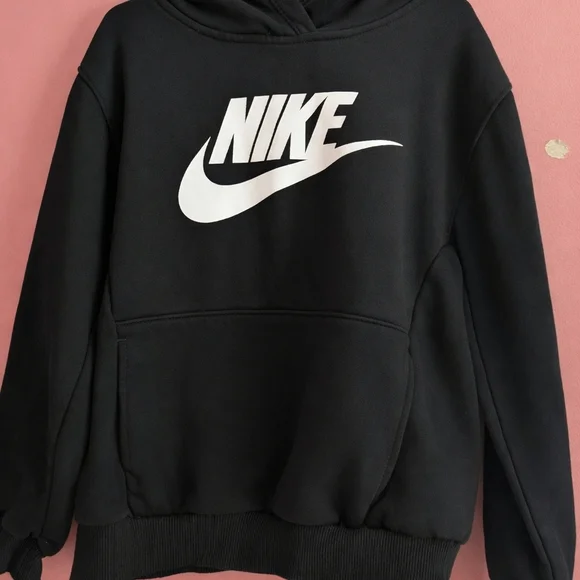 Nike Black Hoodie with White Swoosh Logo