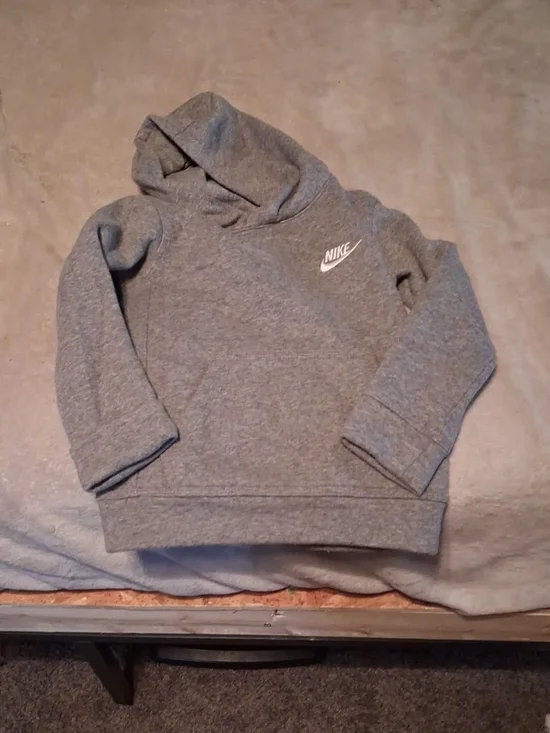 Nike Heather Gray Pullover Hoodie with White Swoosh