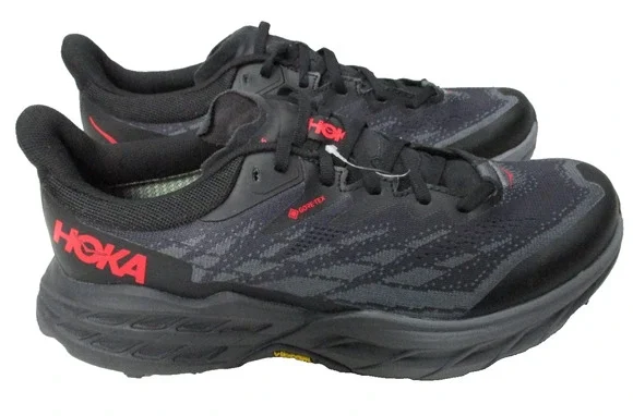 Hoka Speedgoat 5 GTX Waterproof Spike Shoes Womens Sz 8.5 Trail Running Black