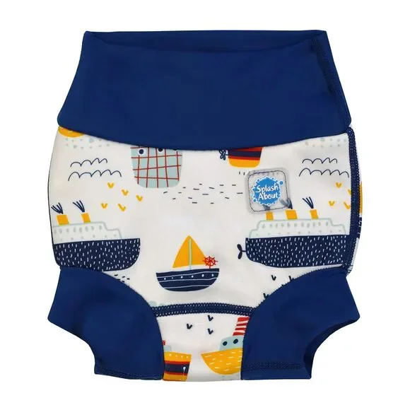 Splash About Happy Nappy Reusable Swim Diaper, Tug Boats XXL 2-3 Years
