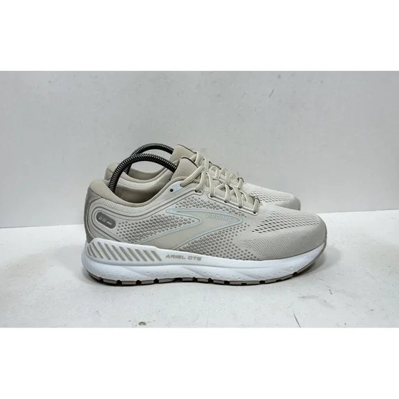 Brooks Ariel 23 GTS Shoes Womens Sz 9 Wide Beige Running Sneakers 1203901D227
