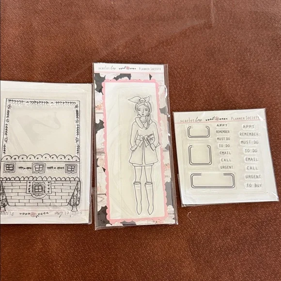 Pink Planner Sticker and Stamp Set