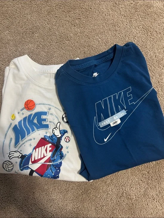 Nike Kids Graphic Tees - White & Navy Sports Pack