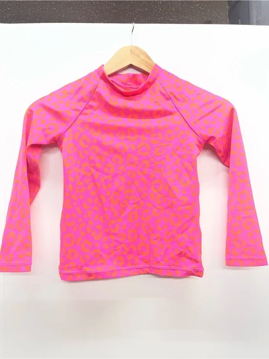Boden Pink and Orange‎ Leopard-Print Long-Sleeve UPF 40+Rashguard