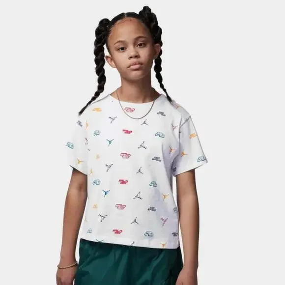 Nike girls 🔥🥰Futura Monogram All Over Print Tee girlsT-shirt Tee XL
