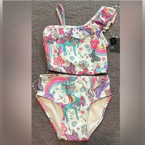 Okie Dokie Toddler Girls Magicorn Land 2 Piece Bikini NWT Size 18M
