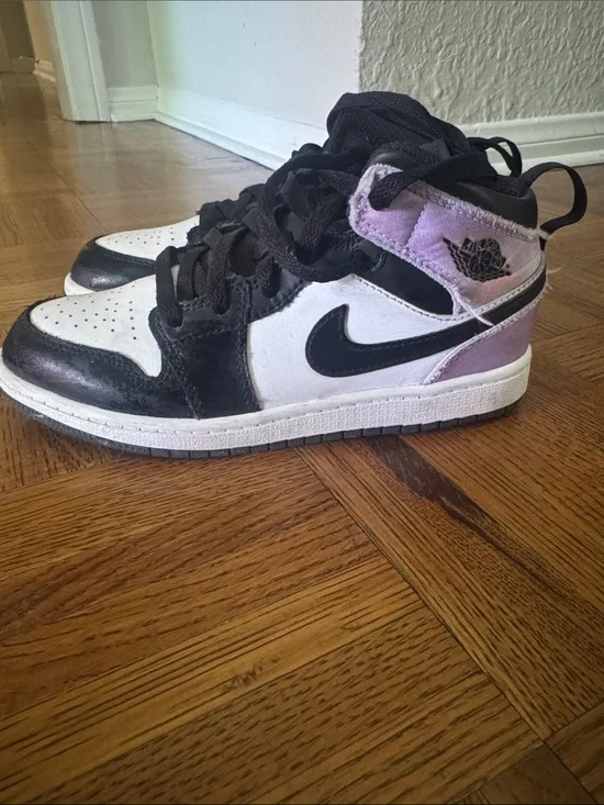 Nike Kids Air Jordan 1 Mid - White Black Lavender Accent