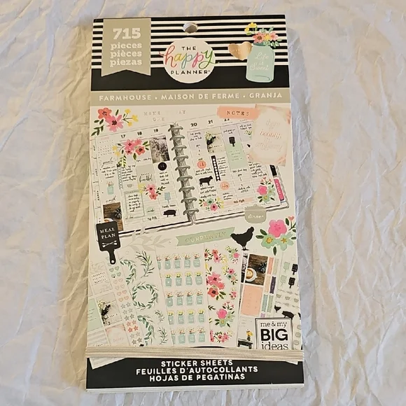 NWT The Happy Planner Farmhouse Sticker Book - 715pcs