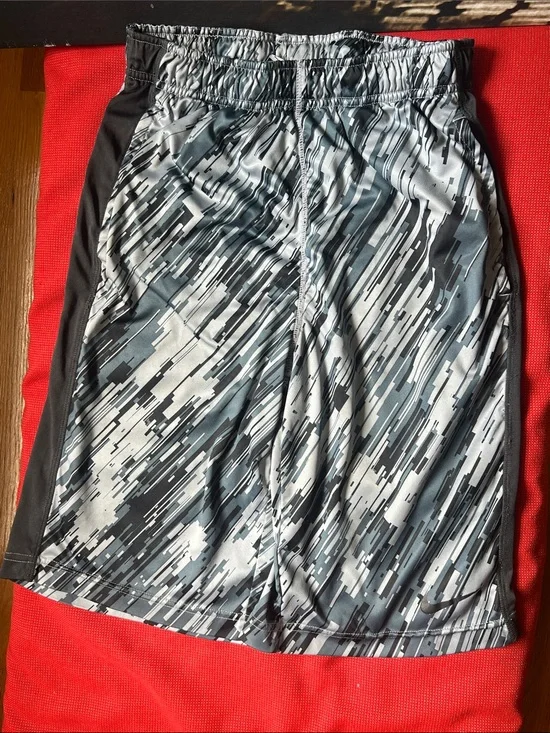 Nike Boys Black and Gray Graphic Athletic Shorts