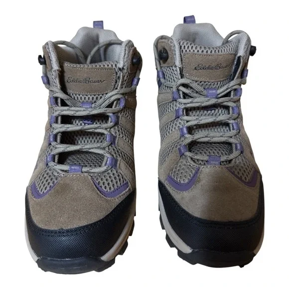 Eddie Bauer Astoria Hiking Boots Gray Purple Lace Up Trail‎ Trek Shoes US 9M