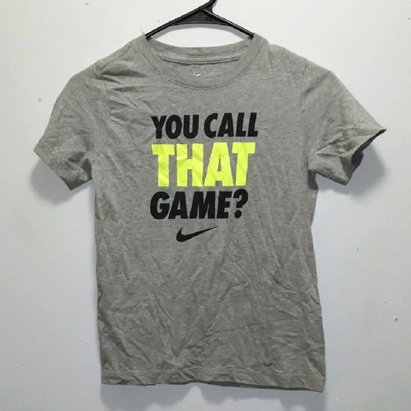 Nike Gray 'You Call That Game?' Graphic T-Shirt Small