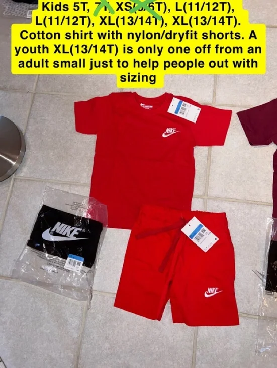 Kids Nike short/shirt set youth XL