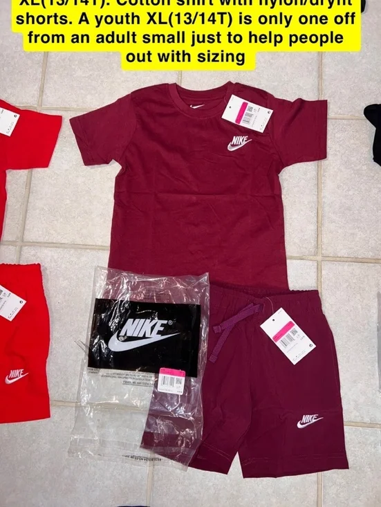 Kids Nike short/shirt set youth medium