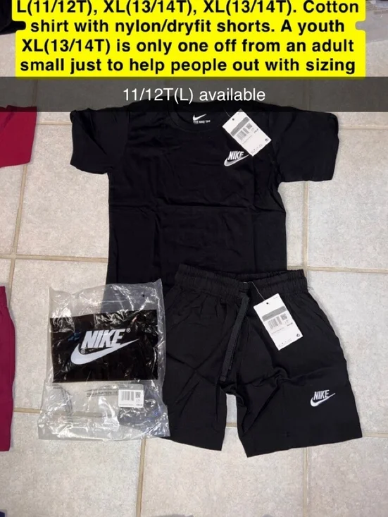 Kids Nike short/shirt set youth XL