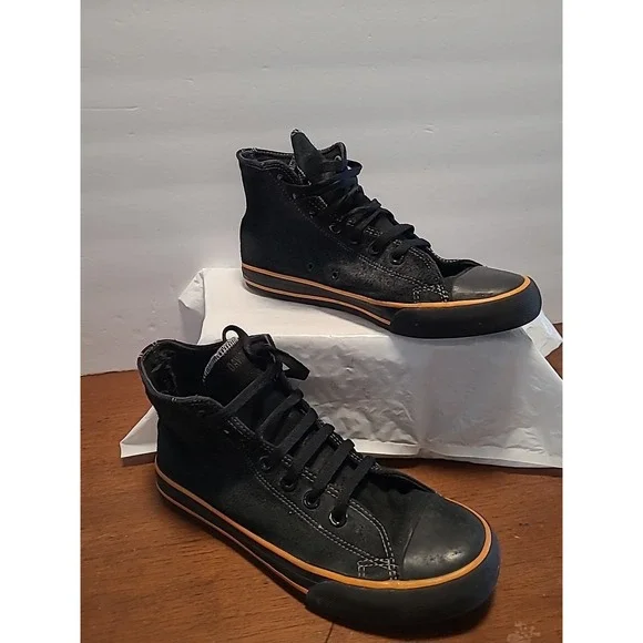 Harley Davidon Nathan Casual Shoes Women's Size 8Black Leather High Top Sneakers