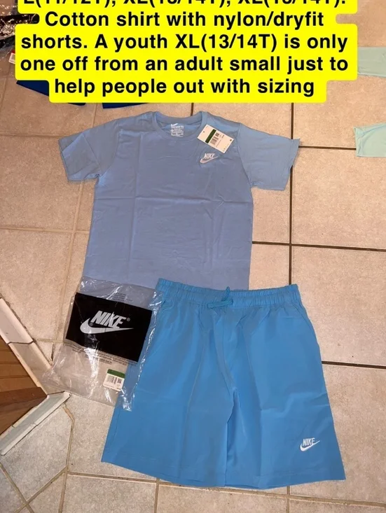 Kids Nike short/shirt set youth large