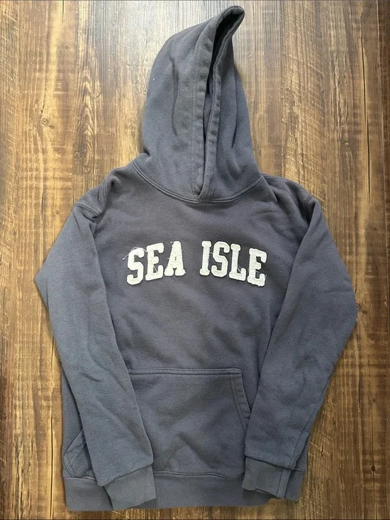 Kids Size Large Dark Gray 'Sea Isle' Hooded Sweatshirt