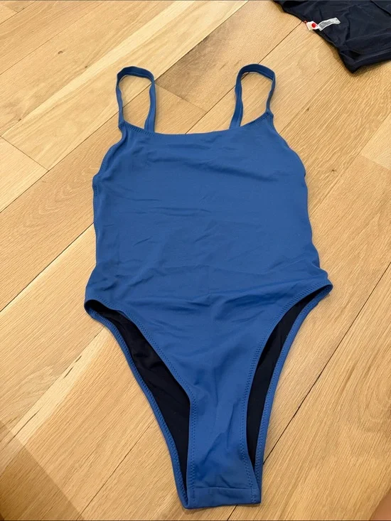 SOLID & STRIPED Kids Blue One-Piece Swimsuit