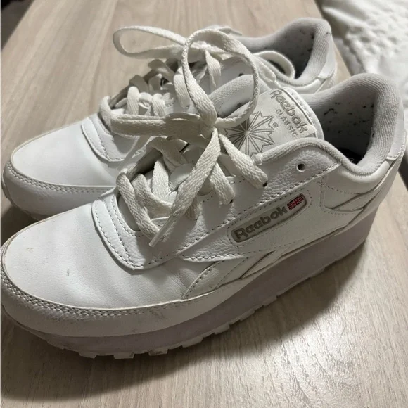 Reebok White Leather Women's Athletic Sneakers