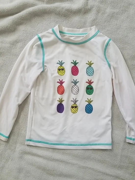 Cat & Jack Swim Long Sleeve Shirt with Colorful Pineapple Print